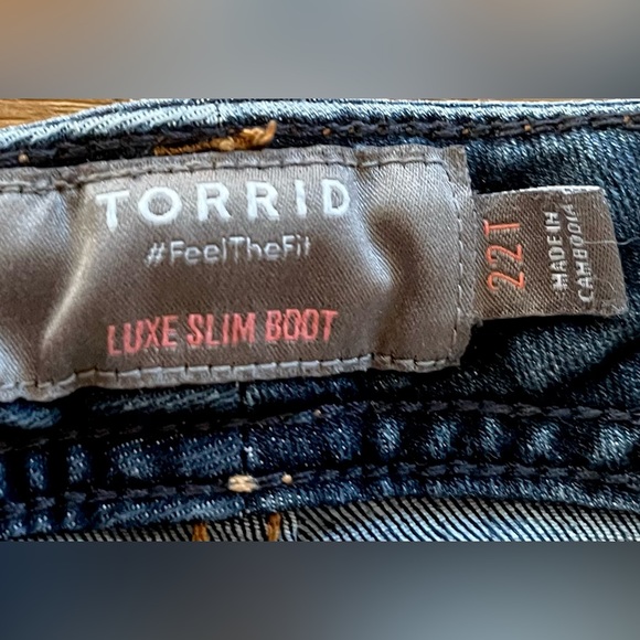 SOLD ON MERCARI - Plus Size Torrid Luxe Slim Boot Jeans Super Stretch Med Wash - Picture 5 of 7
